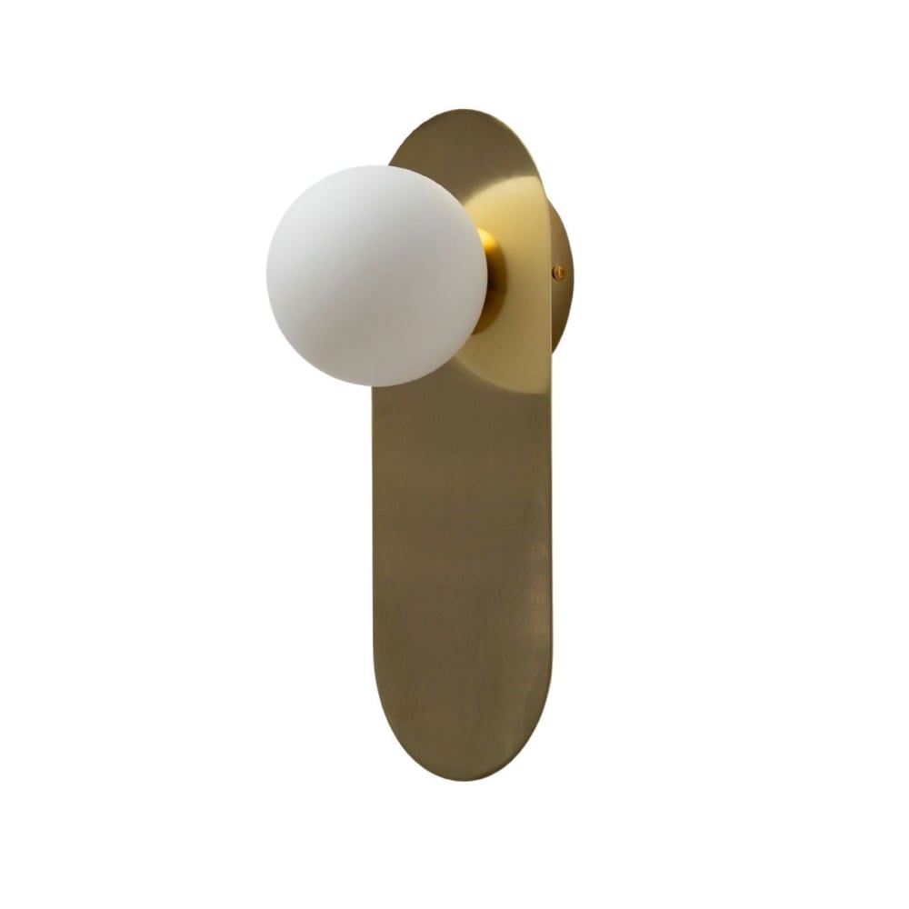 Applique minimaliste dorée satin et verre blanc - Mattina
