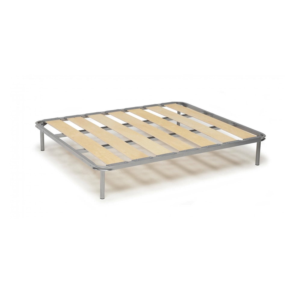 Réseau De Lit Carré Et Demi-lit,en Bois,gris,120x190h32 Cm