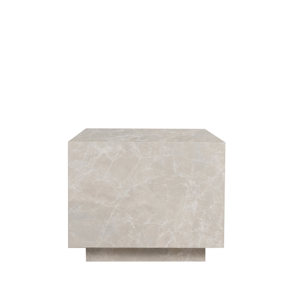 Lipani - Table d'appoint carrée effet marbre 40x40cm - Grège