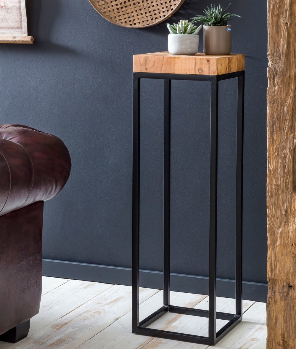 Table d'appoint Bois Massif 45x97x30cm Bout de canapé Table de Salon FineBuy