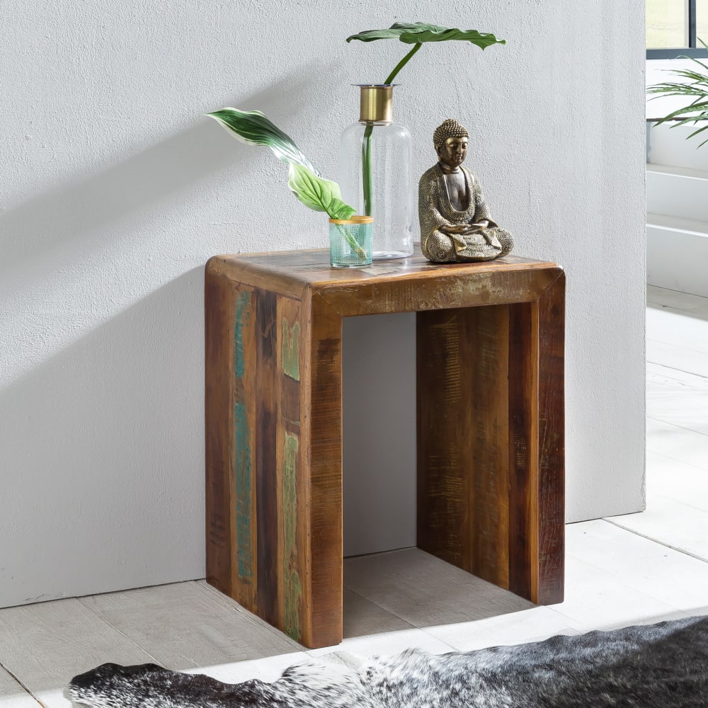 Finebuy Table D'appoint Bois Massif 45x55x40cm Bout De Canapé Table De Téléphone