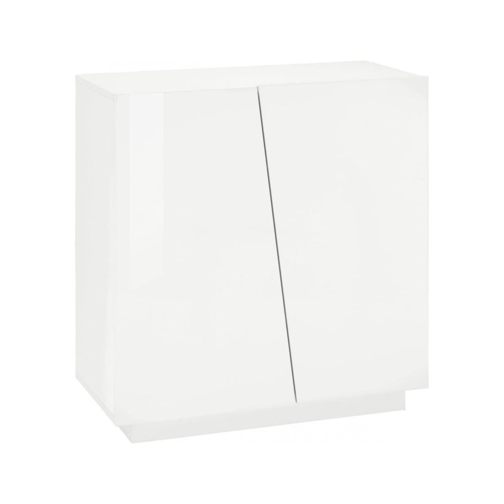 Meuble chaussures Dfogl, Armoire polyvalente avec 2 portes, Meuble chaussures d'entrée, 80x38h86 cm, Blanc brillant
