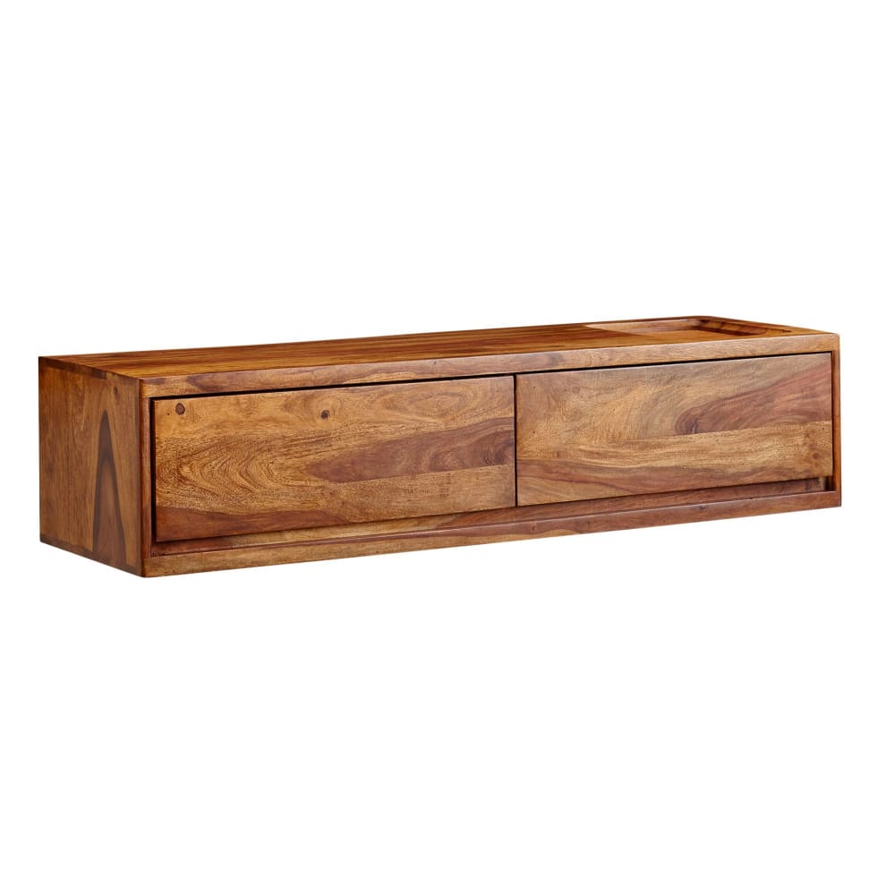 Finebuy Meuble Tv Suspendu 108x25x34 Cm Bois Massif Lowboard Panneau Télévision