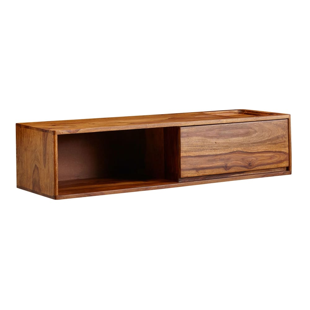 Finebuy Meuble Tv Suspendu 108x25x34 Cm Bois Massif Panneau Télévision Lowboard
