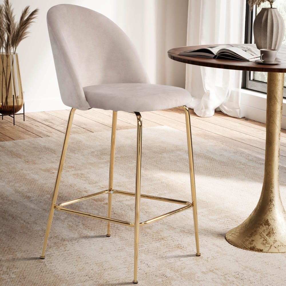 Finebuy Tabouret De Bar Scandinave Lot De 2 Velours Métal Chaise De Bar Haute