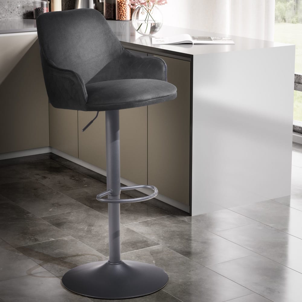 Finebuy Tabouret De Bar Moderne Velours Chaise Fauteuil De Comptoir Moderne