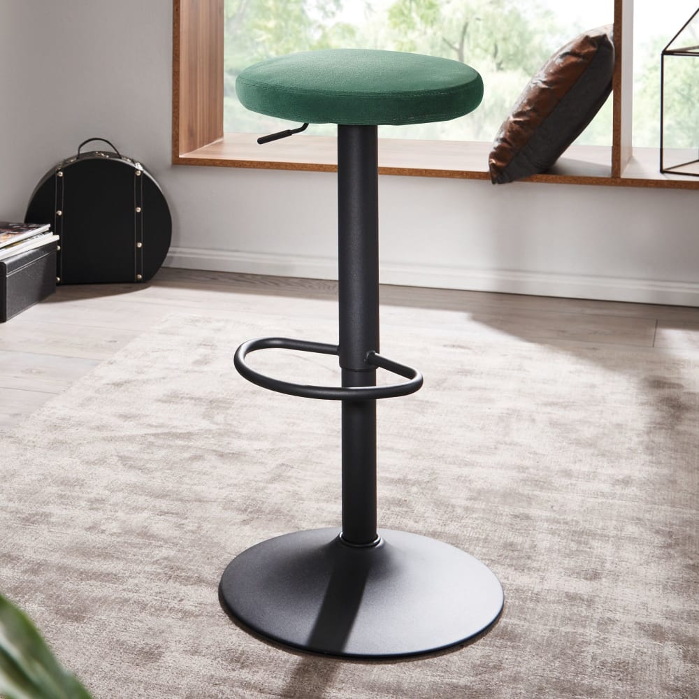 Finebuy Tabouret De Bar Tabouret En Velours Tabouret De Bistrot Design En Tissu / Métal 100 Kg Pivotant