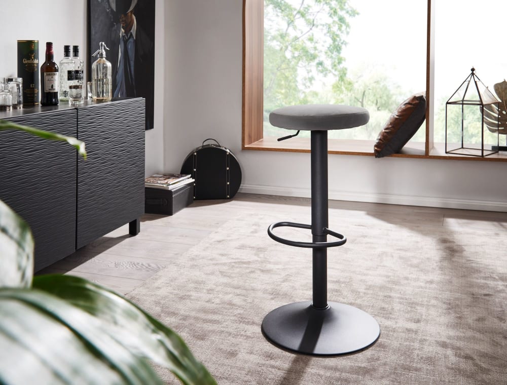 Finebuy Tabouret De Bar Tabouret En Velours Tabouret De Bistrot Design En Tissu / Métal 100 Kg Pivotant