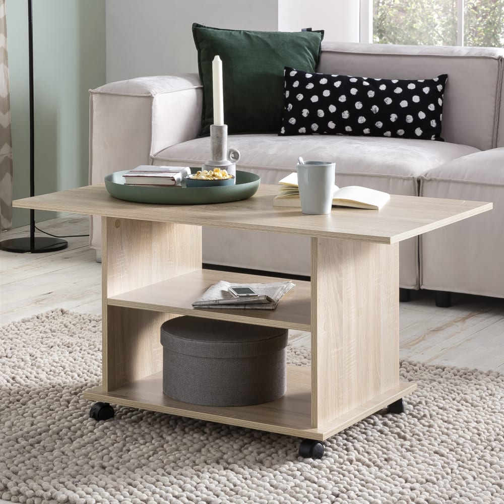 Table Basse 95x51x54,5 cm Table de Salon Table d'appoint Table de Sofa FineBuy