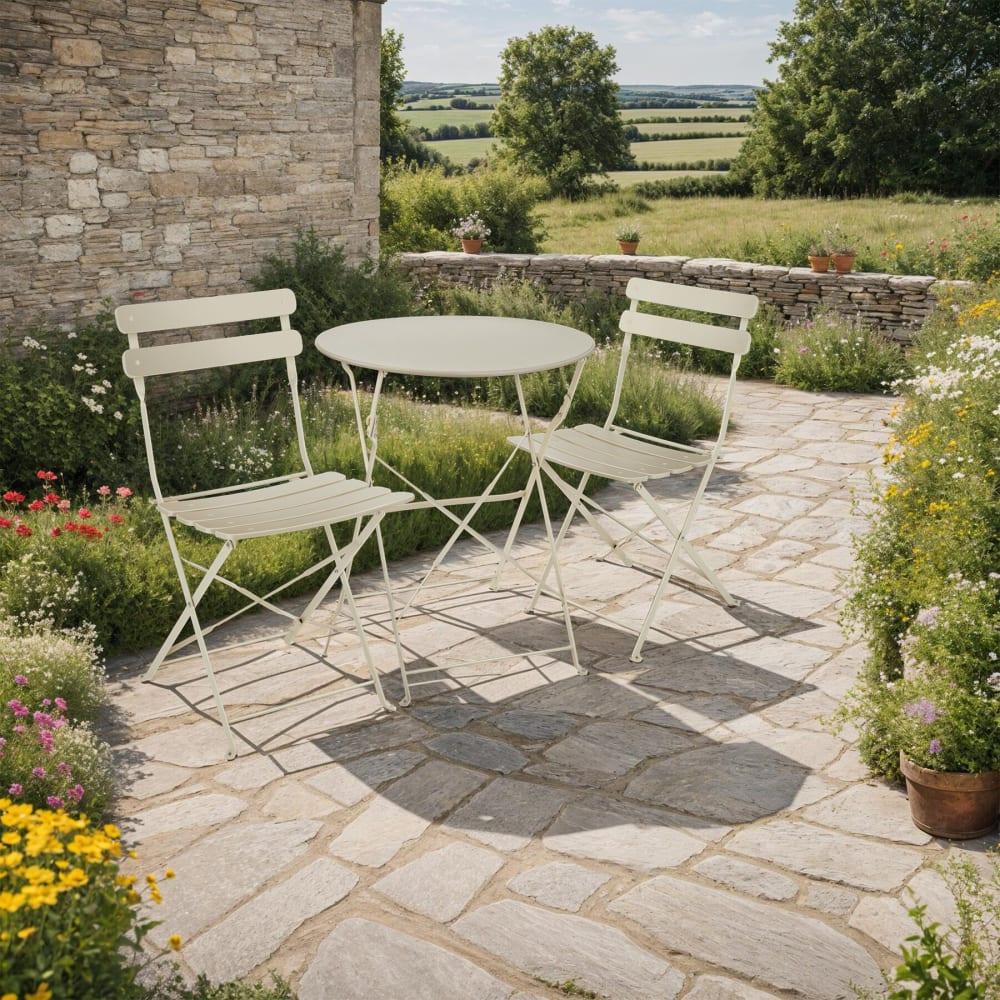 Ensemble table et chaises bistrot pour 2 personnes cappuccino