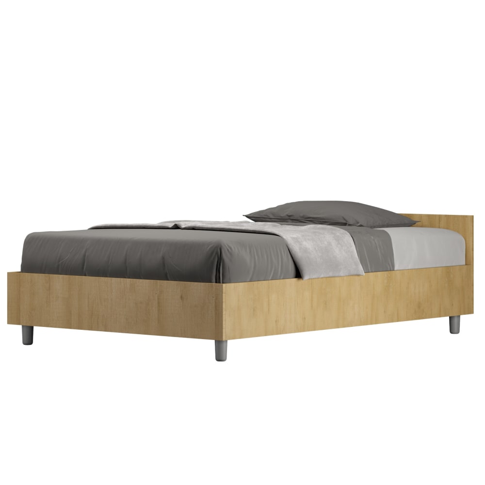 Lit 1 Place Et Demi Sans Sommier 120x190 Chêne Nature Nuamo