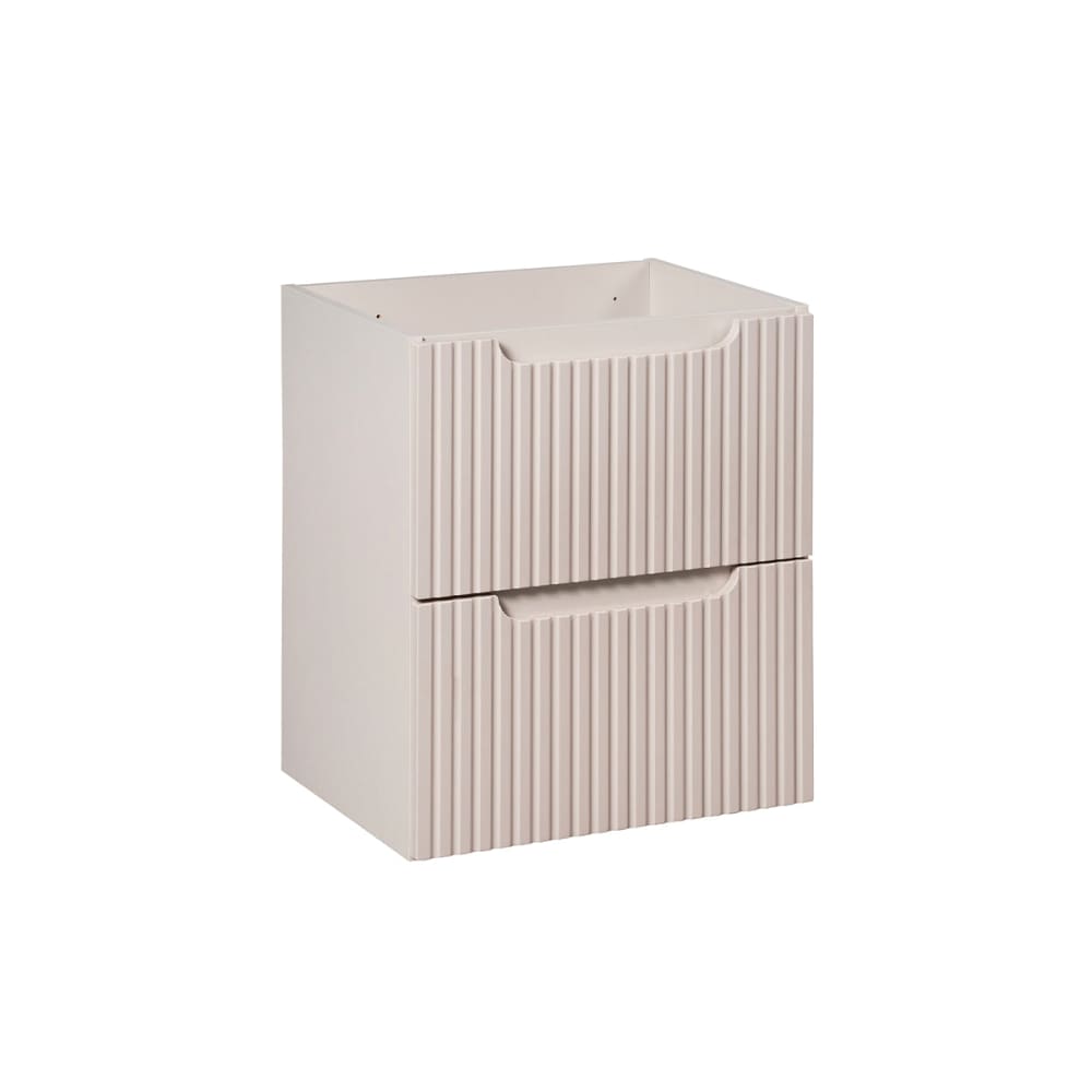 Meuble sous-vasque 50cm 2 tiroirs panneaux mélaminé et mdf beige