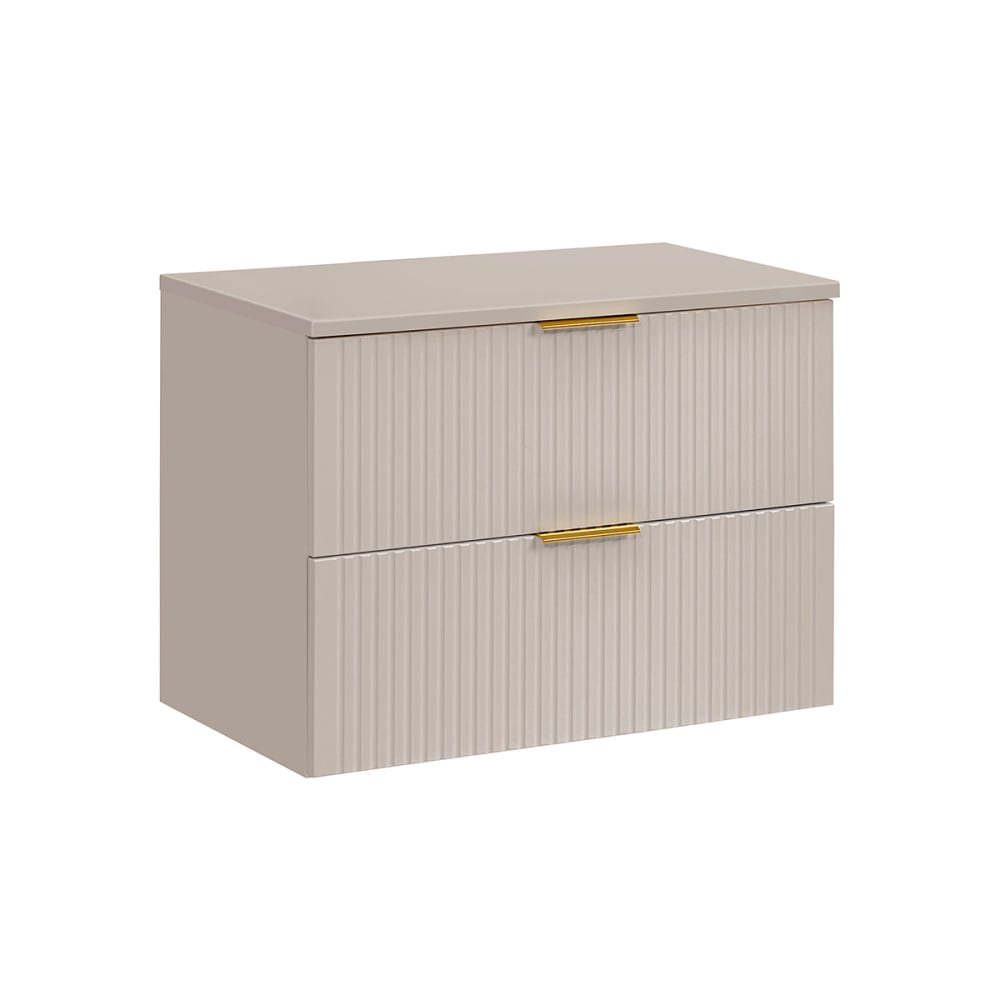 Meuble sous-vasque 80cm plan panneaux mélaminé et mdf beige