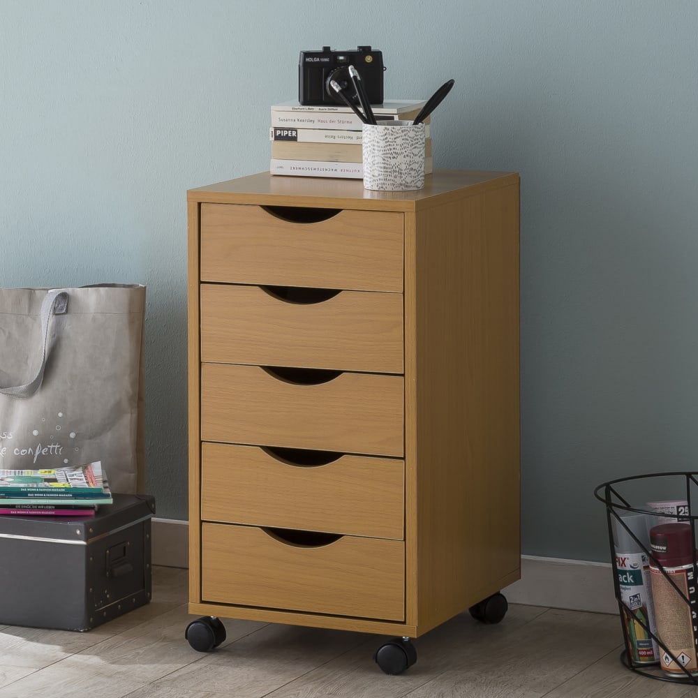Finebuy Caisson De Bureau 33x64x38 Cm Placard De Rangement Mobile Avec Roulettes