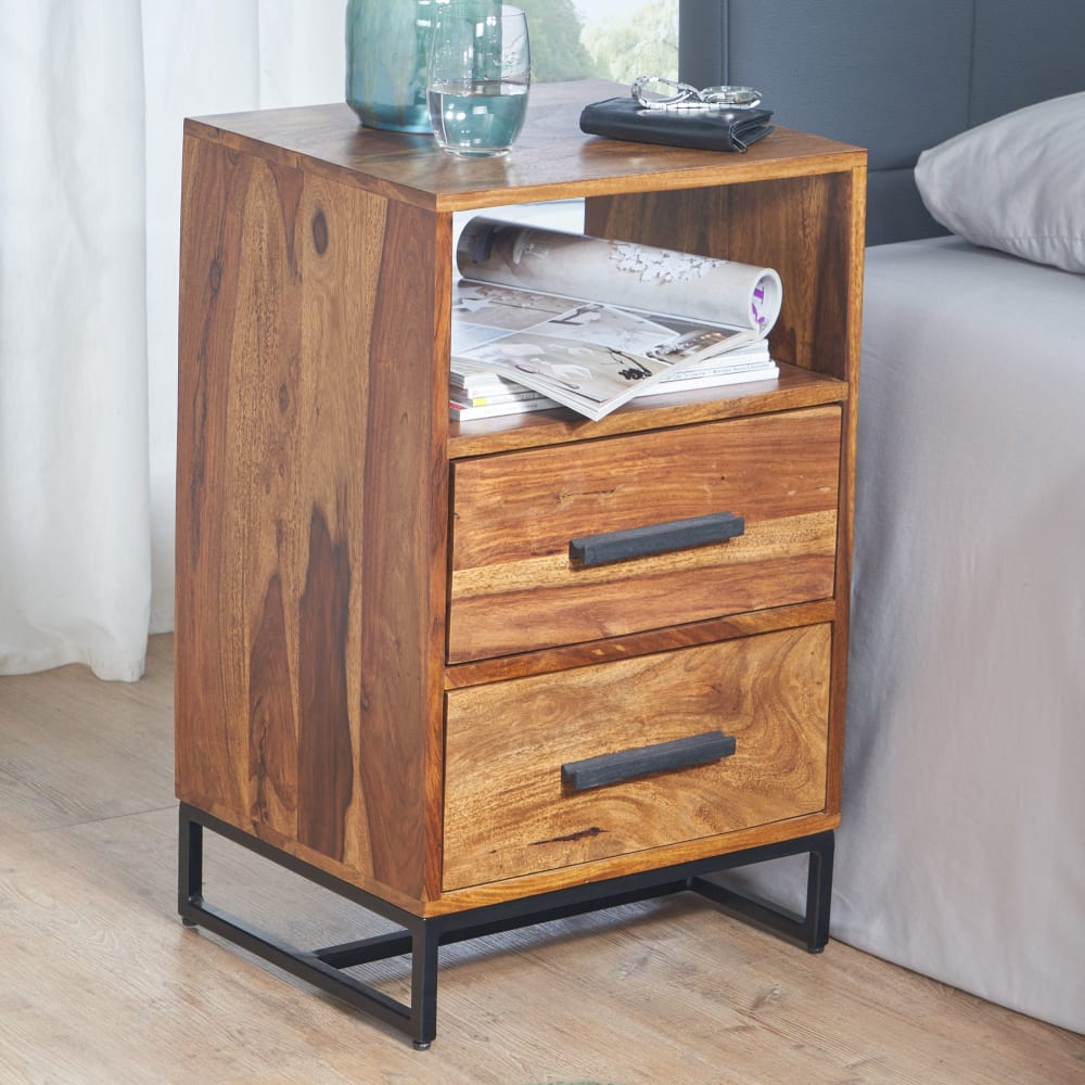 Finebuy Table De Chevet Bois Massif 40x35x66 Cm Table De Nuit D'appoint Haute