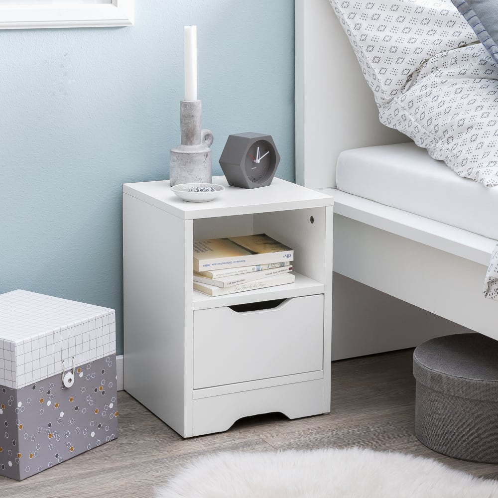 Finebuy Table De Chevet 31x43x31cm Console De Nuit Moderne Avec Tiroir Design