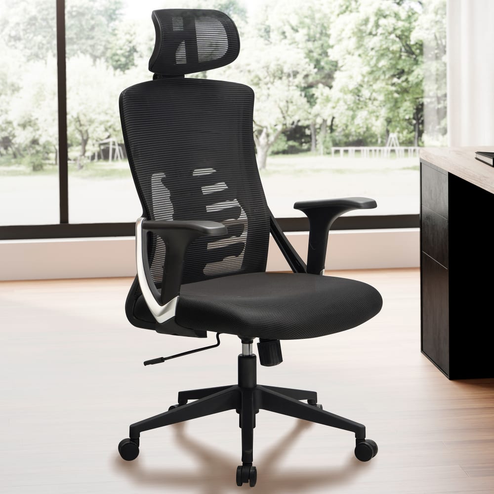 Finebuy Chaise De Bureau Tissu Noir Fauteuil Ergonomique Siège Pivotante 120 Kg