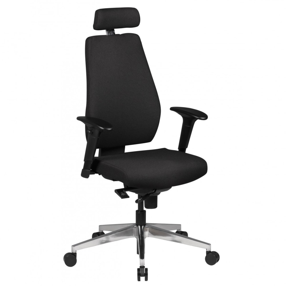 Finebuy Chaise De Bureau Tissu Fauteuil Ergonomique Siège Pivotante Noir 120 Kg