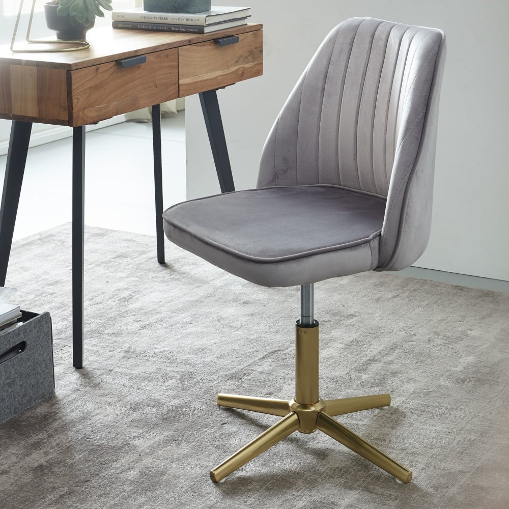 Finebuy Chaise De Bureau Velours Chaise Pivotante Avec Dossier