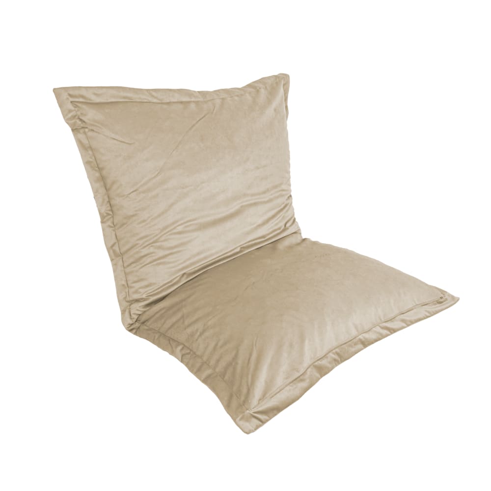 Pouf Intérieur Xl - Housse Velours - 150x100cm - Crême