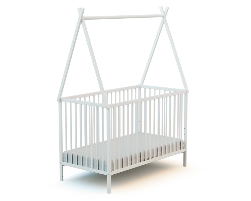 Webaby - Lit Tipi 60x120 En Bois Avec Toit Hêtre