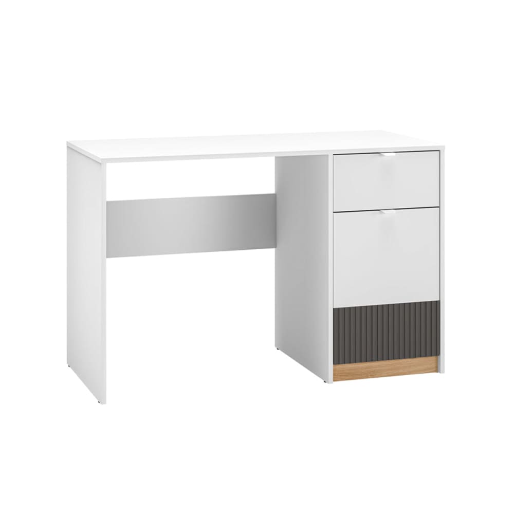 Bureau 1 porte 1 tiroir façade mdf blanc