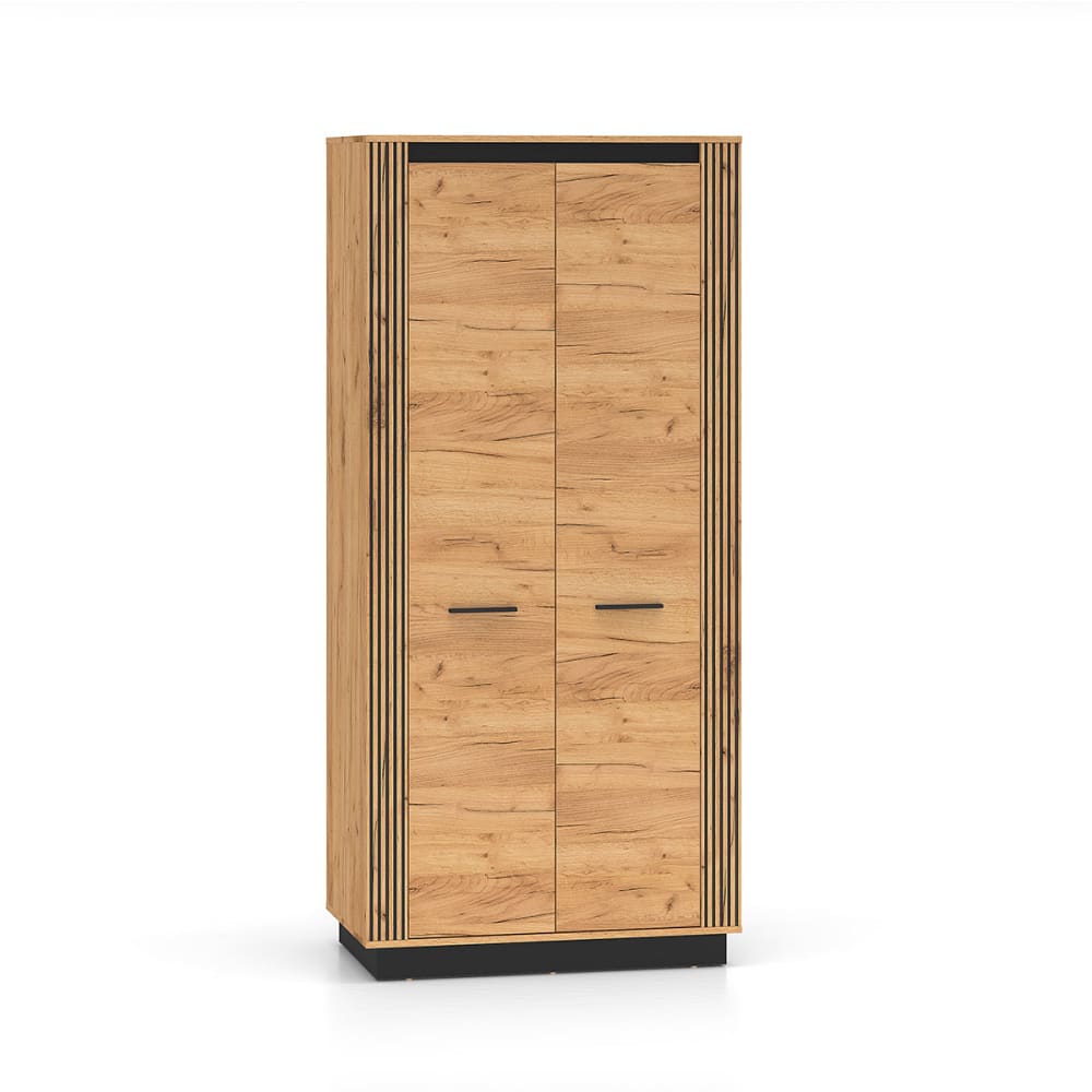 Armoire 2 portes et noir façade mdf marron