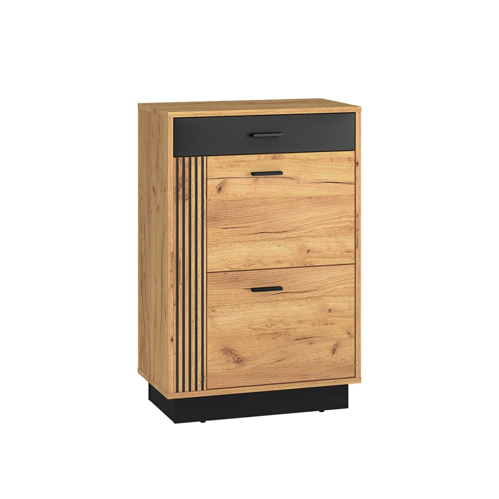 Meuble à chaussures 2 portes 1 tiroir façade mdf marron