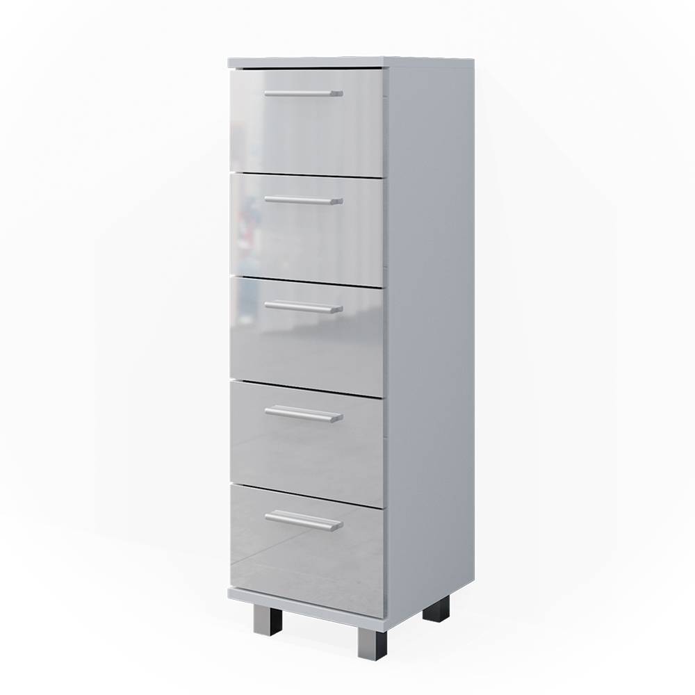 Vicco Meuble de rangement de salle de bain Blanc Haute brillance 30x95cm