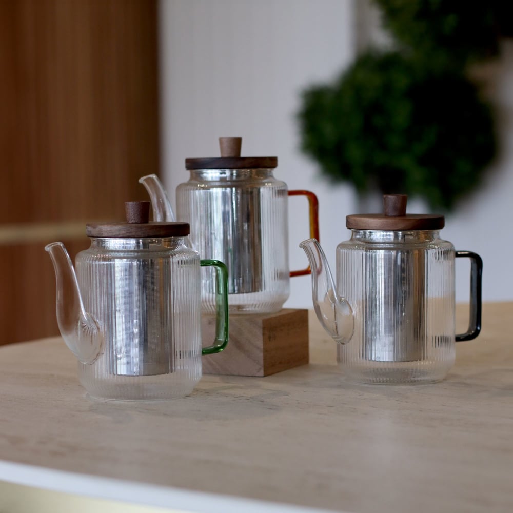 Théière En Verre Et Anse Ambre 550ml Karl - Ogo Living
