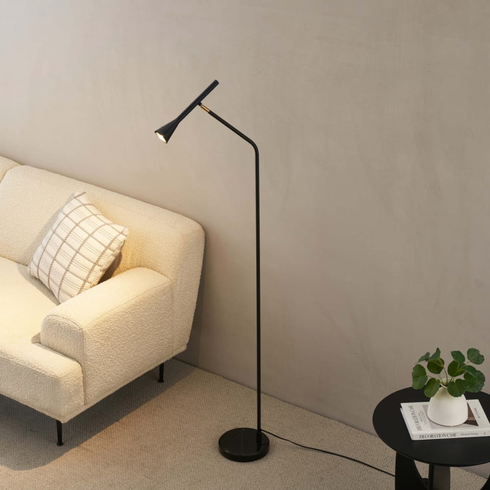 Lampadaire minimaliste grande liseuse noire 150 cm - Holen