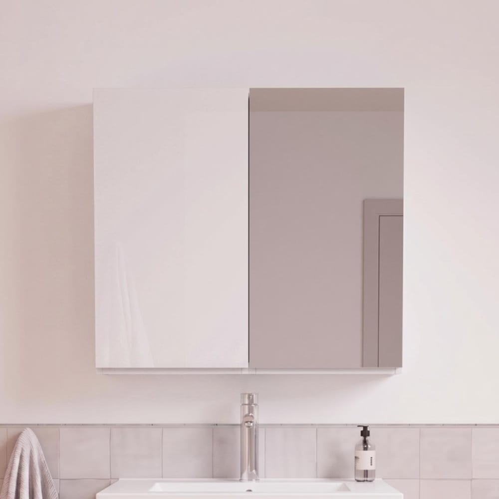 Armoire de toilette 60cm - double porte (porte blanche + porte miroir)