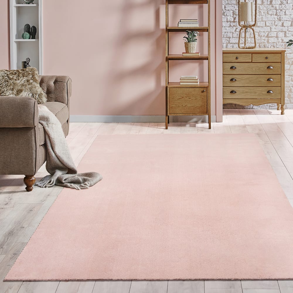 Tapis uni antidérapant lavable Blush - 60 x 110 cm
