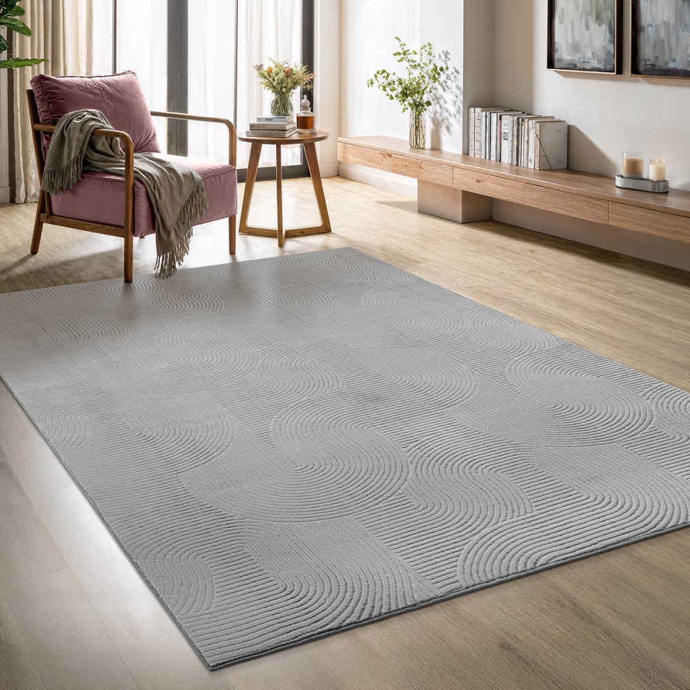 Tapis Rio salon antidérapant arc, Gris, 120 x 160 cm