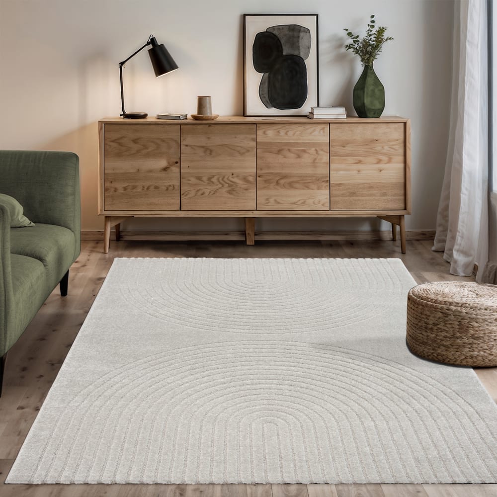 Tapis moderne salon scandinave, gris, 80 x 150 cm