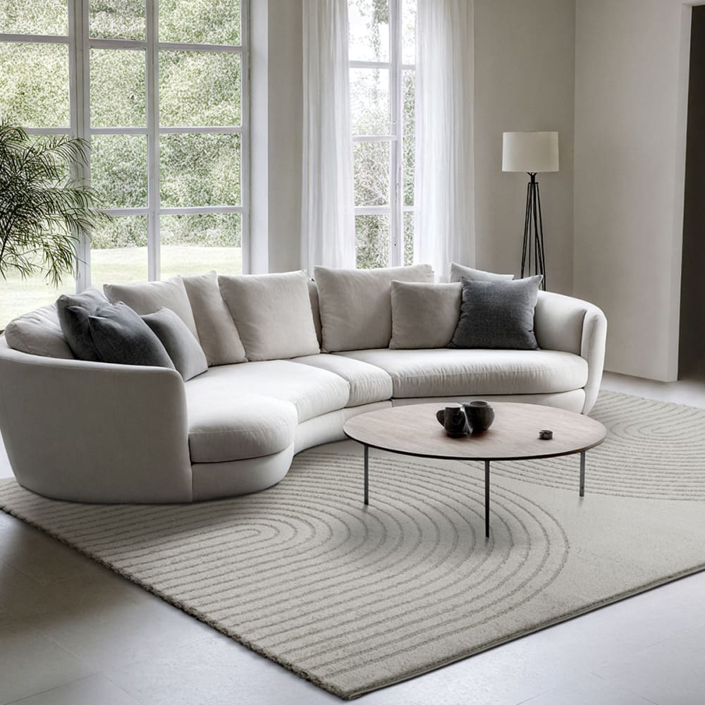 Tapis scandinave moderne salon, gris, 200 x 280 cm