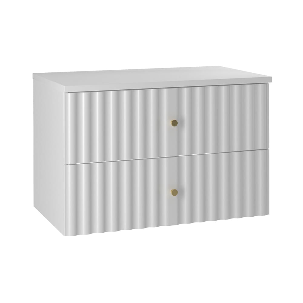 Meuble sous-vasque 80cm plan panneaux mélaminé et mdf blanc