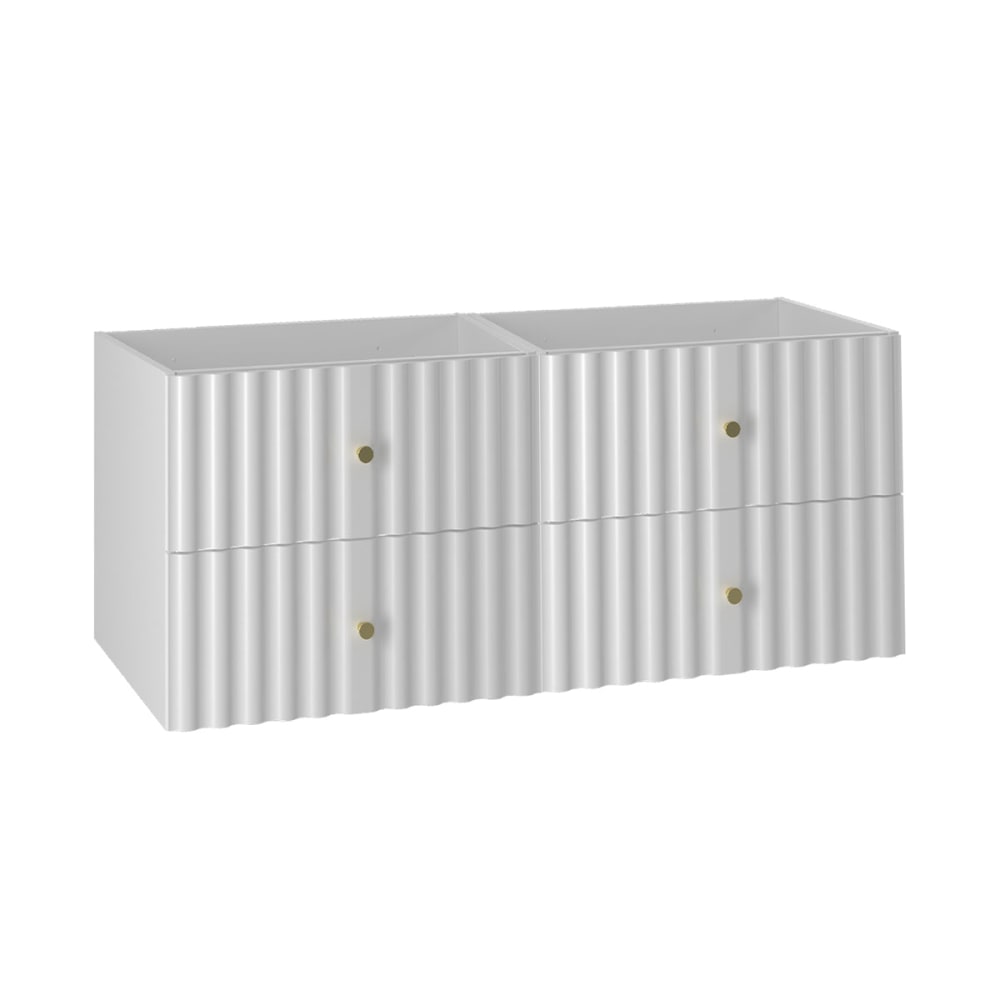 Meuble sous-vasque 120cm panneaux mélaminé et mdf blanc