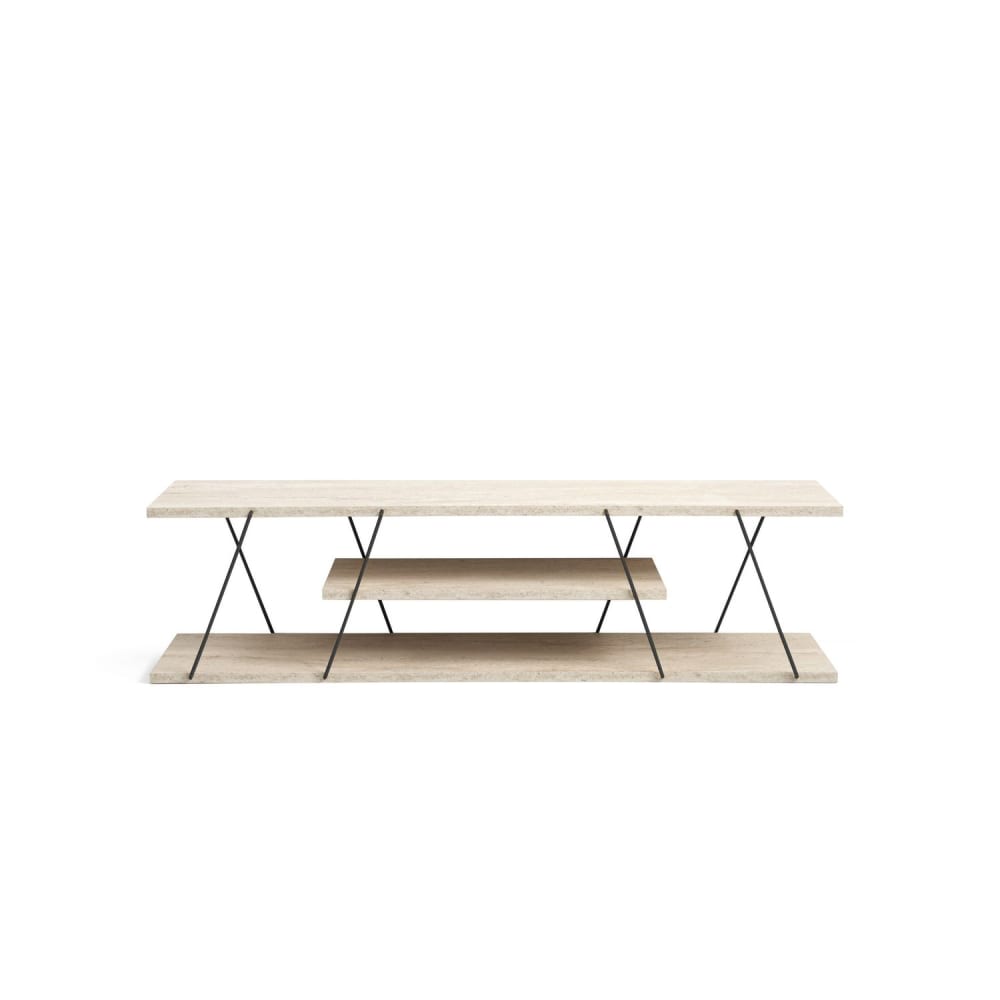 Meuble Tv Effet Travertin Canaz - Beige
