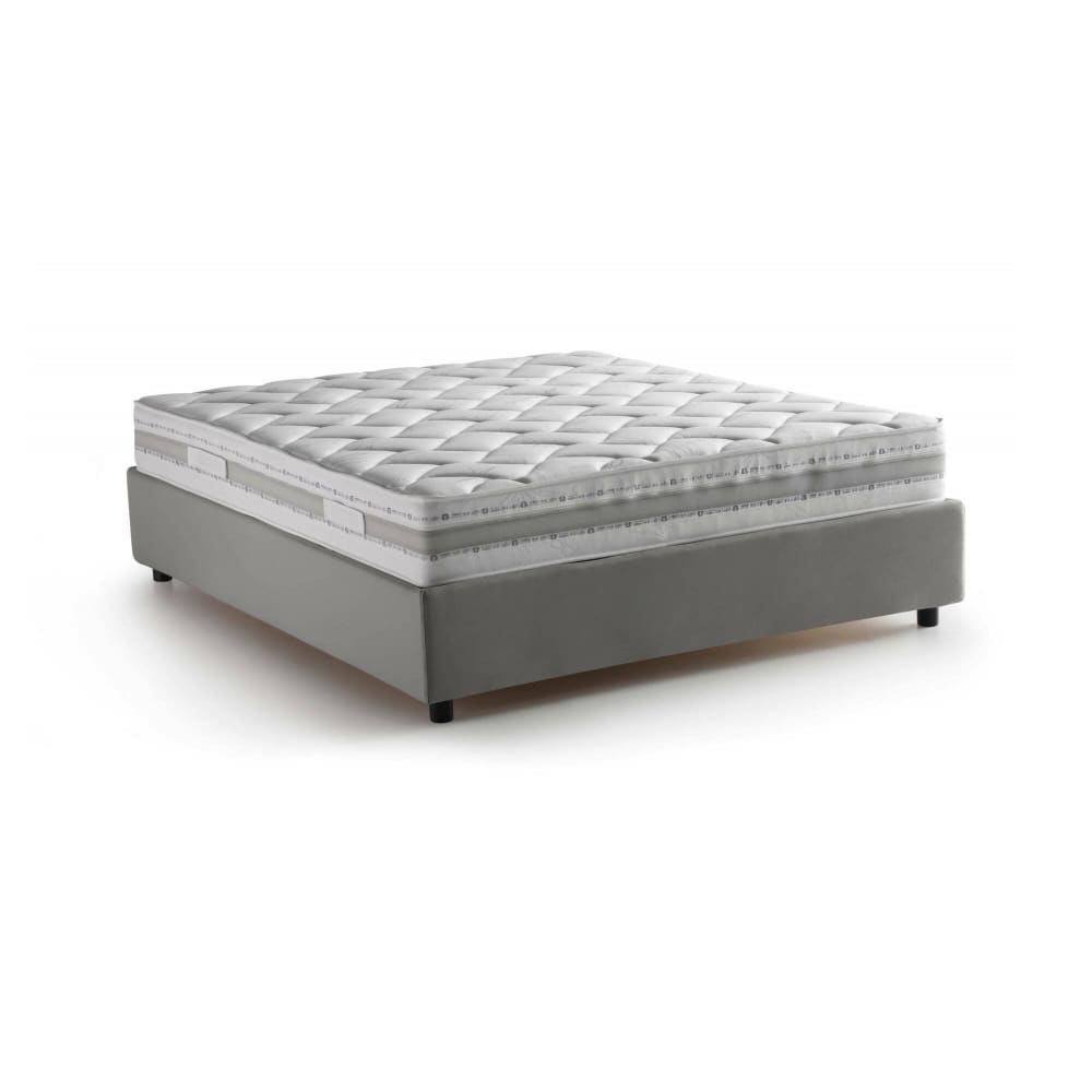 Lit Double Apel, Matelas Inclus, Gris