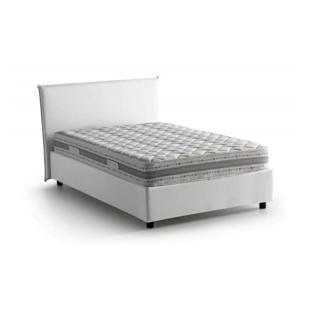 Lit une place et demie Alush, matelas inclus blanc