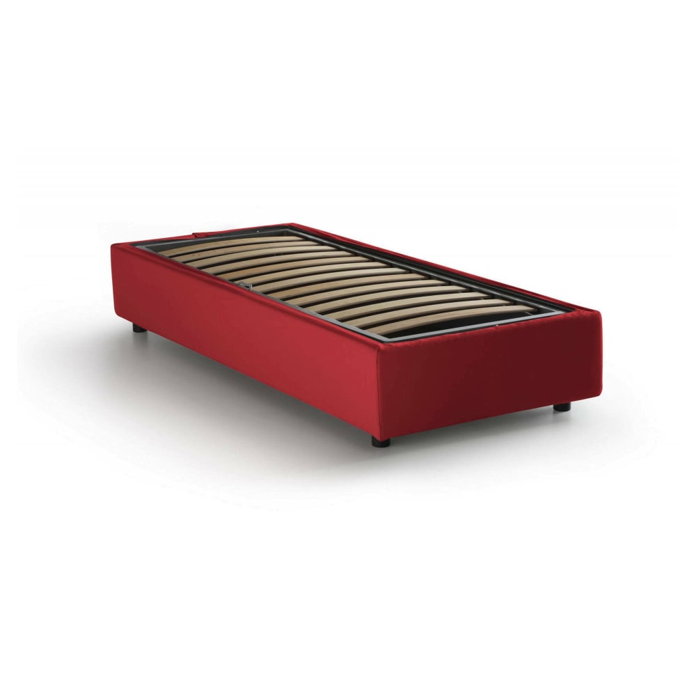 Lit simple Aquolina, déhoussable rouge