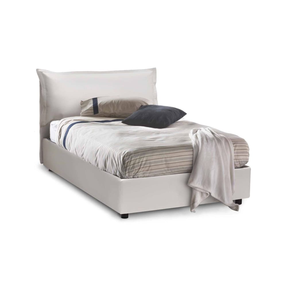 Lit une place et demie Aconito, Matelas Inclus Blanc