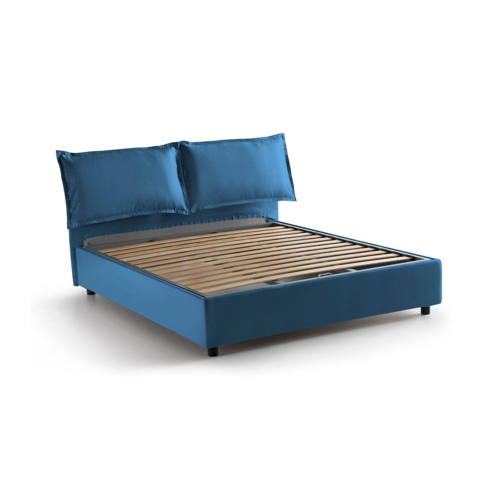 Lit à la française Askari, déhoussable bleu