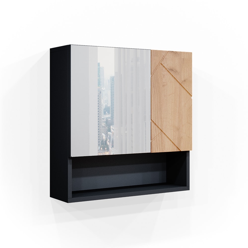 Vicco Armoire de toilette Chêne doré/anthracite 54x55cm