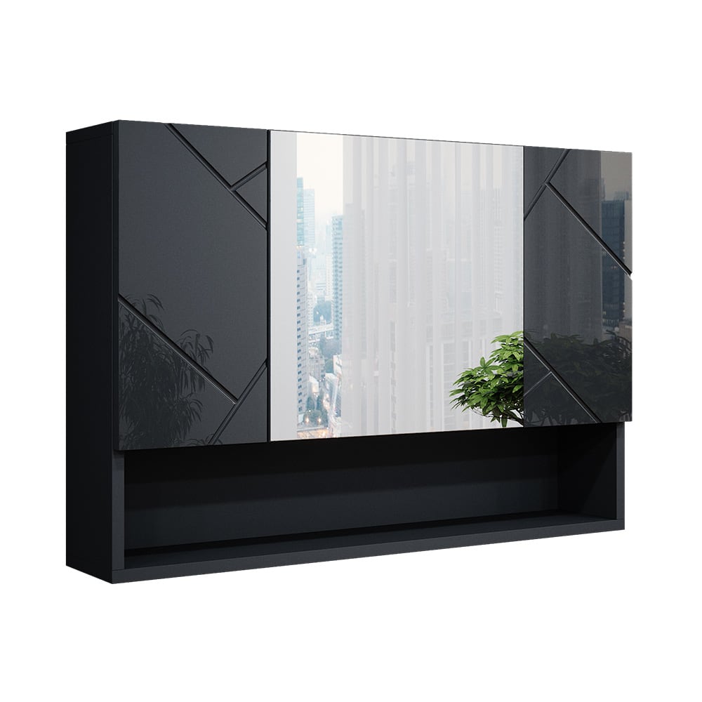 Vicco Armoire de toilette Anthracite Haute brillance 80.1x55cm