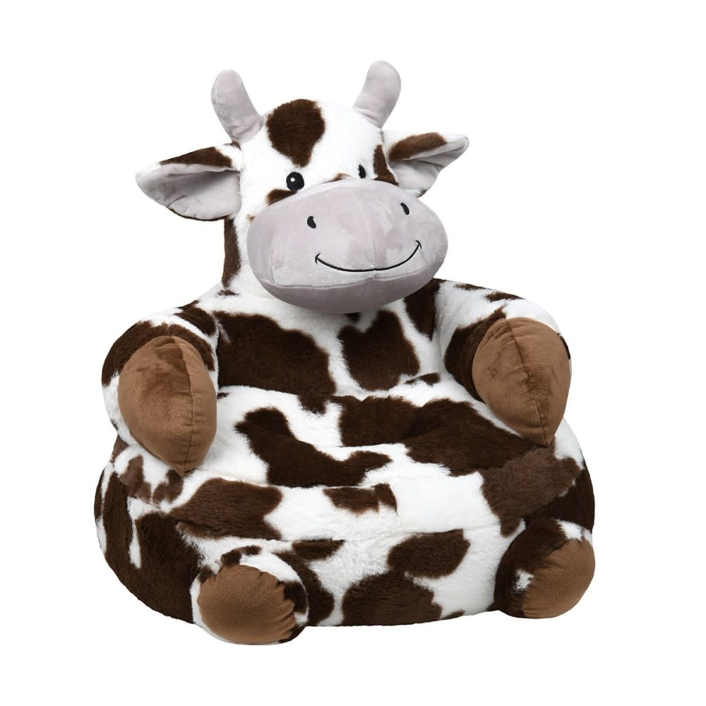 Pouf enfant vache "Lise" - 45x45cm - Marron