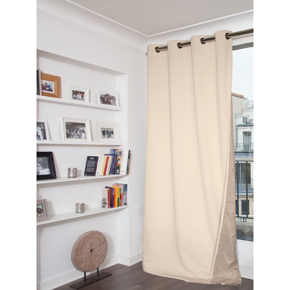 Rideau Anti-Ondes et Occultant Oeillets Beige MC634 130L x 260H