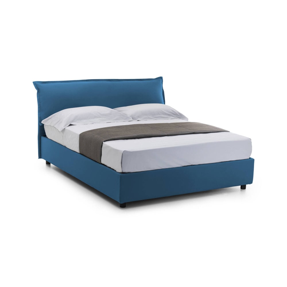 Lit Double Aishia, Matelas Inclus bleu