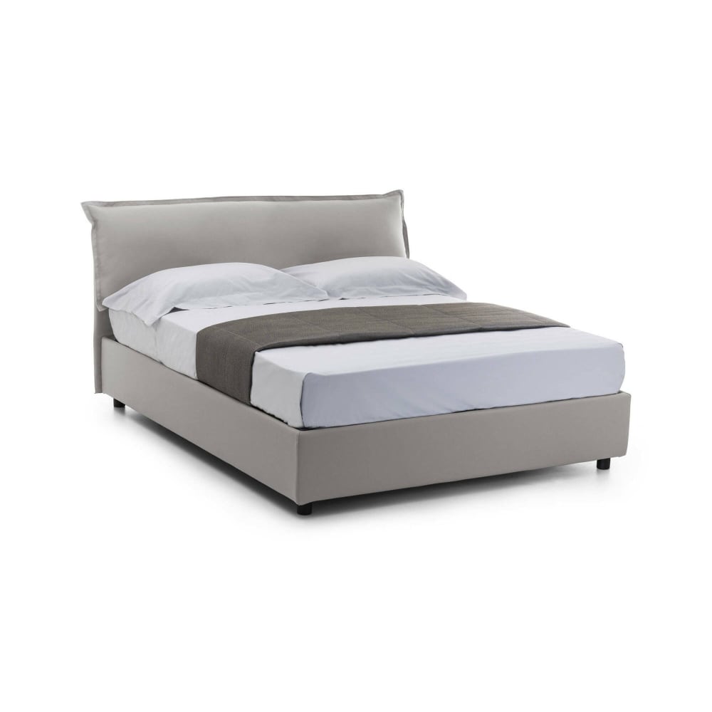 Lit Double Aishia, Matelas Inclus Gris